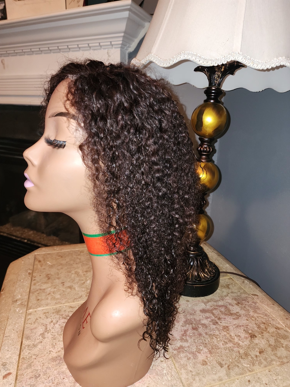 Pure Collection Dark Brown Curly Human Hair Wig